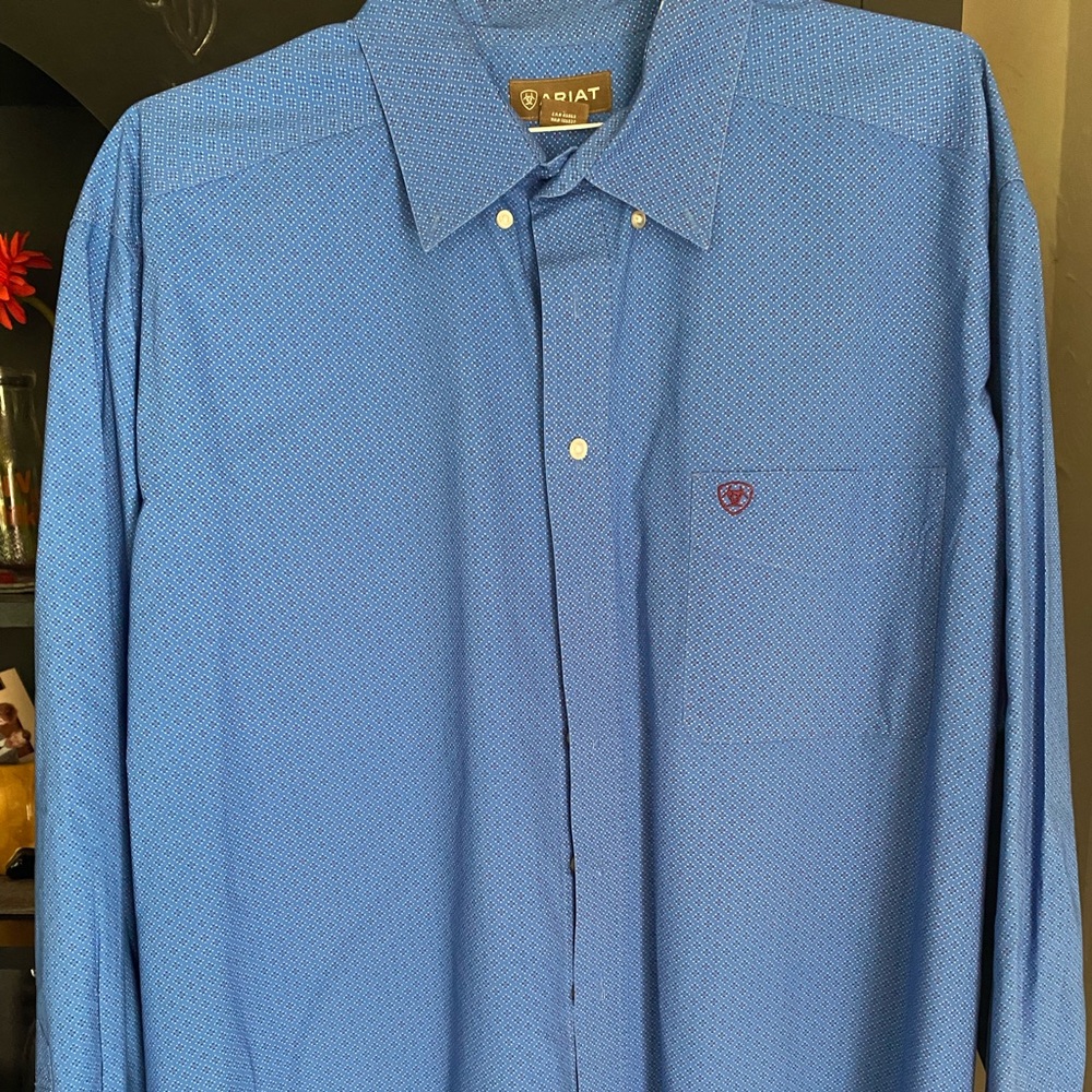 Men’s Ariat button down Western shirt~ XXL ~ Blue~